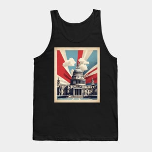 Saint Pauls Cathedral London United Kingdom Vintage Travel Tourism Poster Art Tank Top